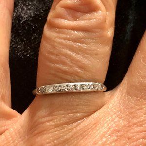 Vintage Platinum Diamond Band Ring Size 6